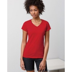 G64VL Gildan Ladies’ 4.5 oz. SoftStyle Junior Fit V-Neck T-Shirt