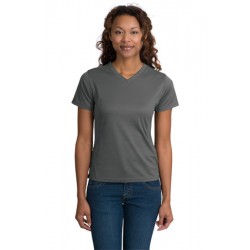 L468V Sport-Tek - Dri-Mesh Ladies V-Neck T-Shirt