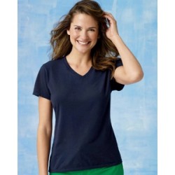 S04V Hanes Ladies’ 4.5 oz. 100 Ringspun Cotton nano-T V-Neck T-Shirt